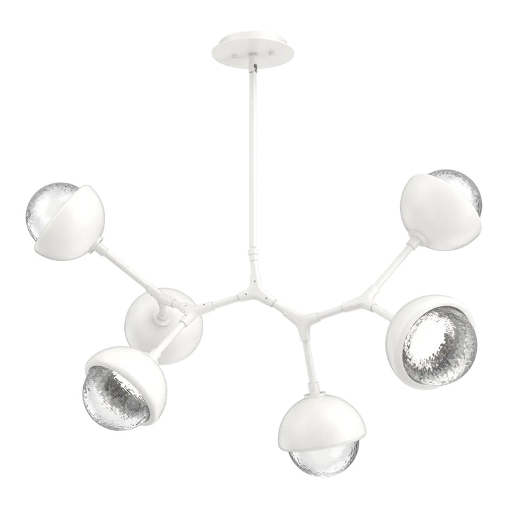Cabochon Modern Branch Chandelier by Hammerton Studio 6 Lights in Salt White with Clear glass