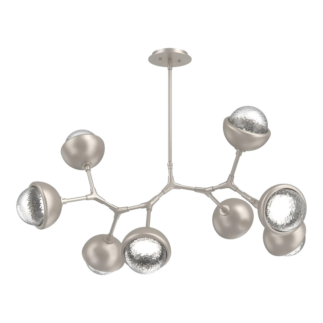 Cabochon Modern Branch Chandelier by Hammerton Studio 8 Lights in Beige Silver with Clear glass