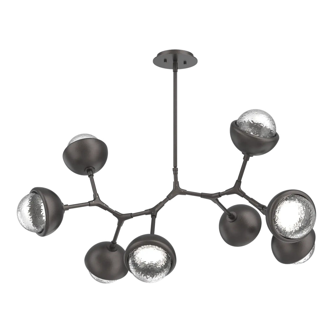 Cabochon Modern Branch Chandelier by Hammerton Studio 8 Lights in Graphite with Clear glass