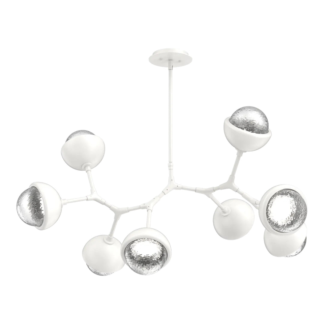 Cabochon Modern Branch Chandelier by Hammerton Studio 8 Lights in Salt White with Clear glass