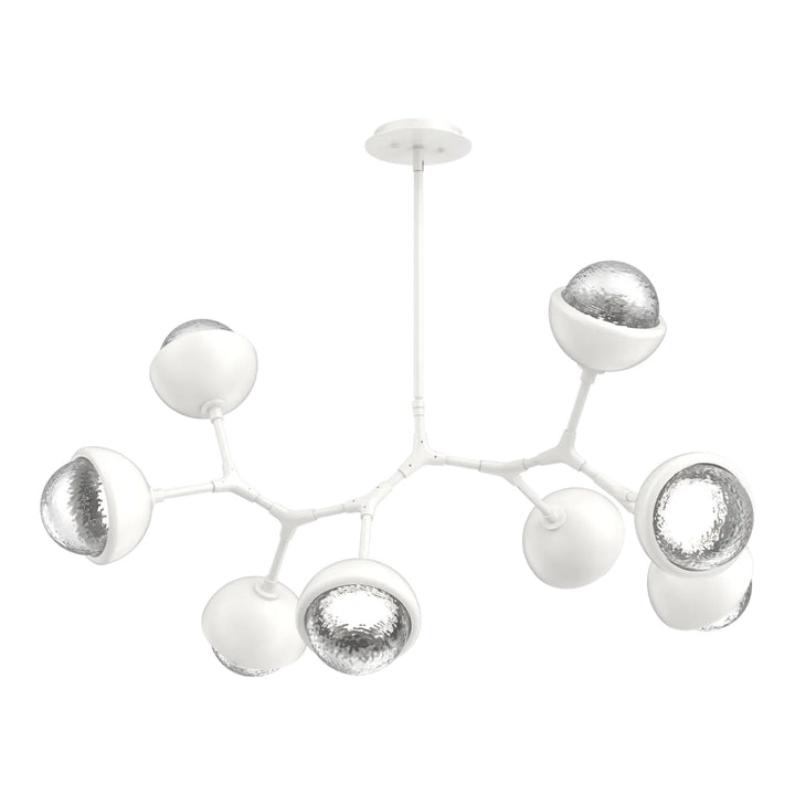 Cabochon Modern Branch Chandelier by Hammerton Studio 8 Lights in Salt White with Clear glass