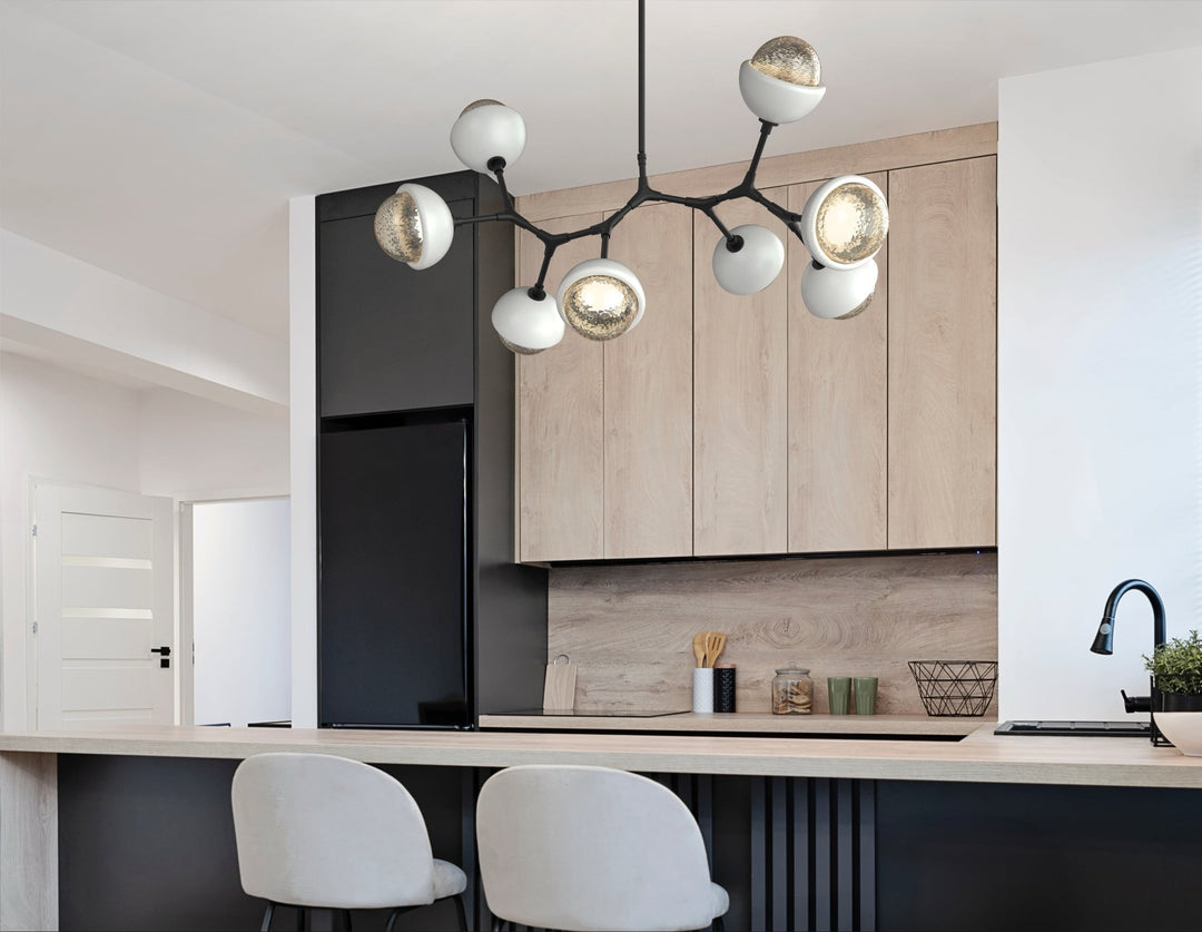 Cabochon Modern Branch Chandelier by Hammerton Studio in a styled interior