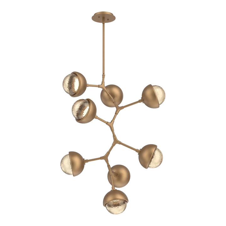Cabochon Modern Vine Chandelier by Hammerton Studio 8 Lights in Novel Brass with Amber glass