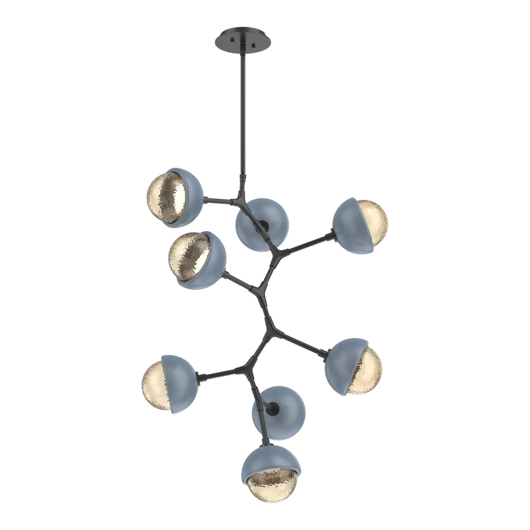 Cabochon Modern Vine Chandelier by Hammerton Studio with Poppy Blue accent