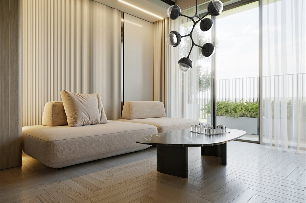 Cabochon Modern Vine Chandelier by Hammerton Studio in a styled interior