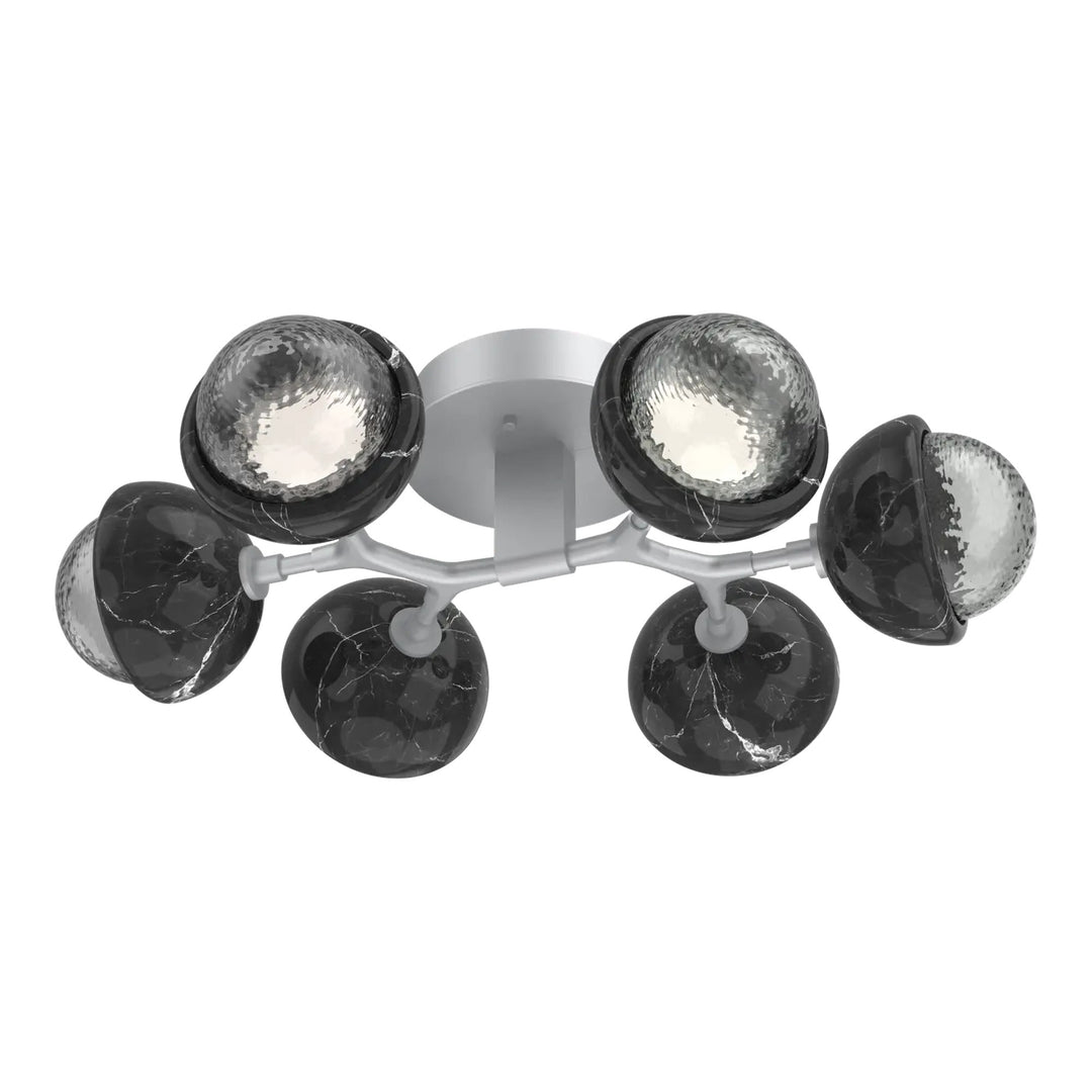 Cabochon Organic Flush Mount Light by Hammerton Studio with Black Marble accent