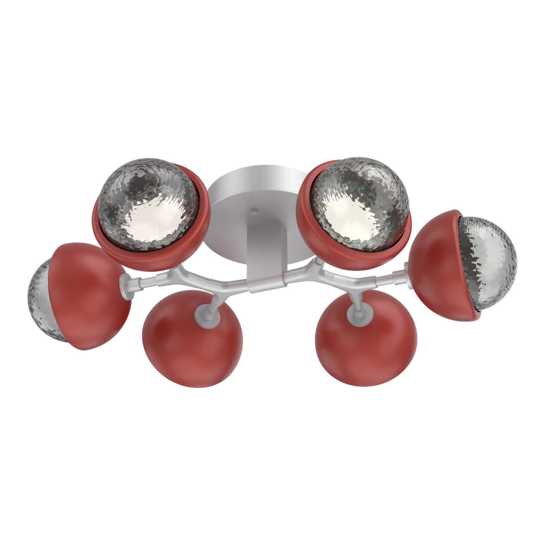 Cabochon Organic Flush Mount Light by Hammerton Studio with Cinnamon Red accent