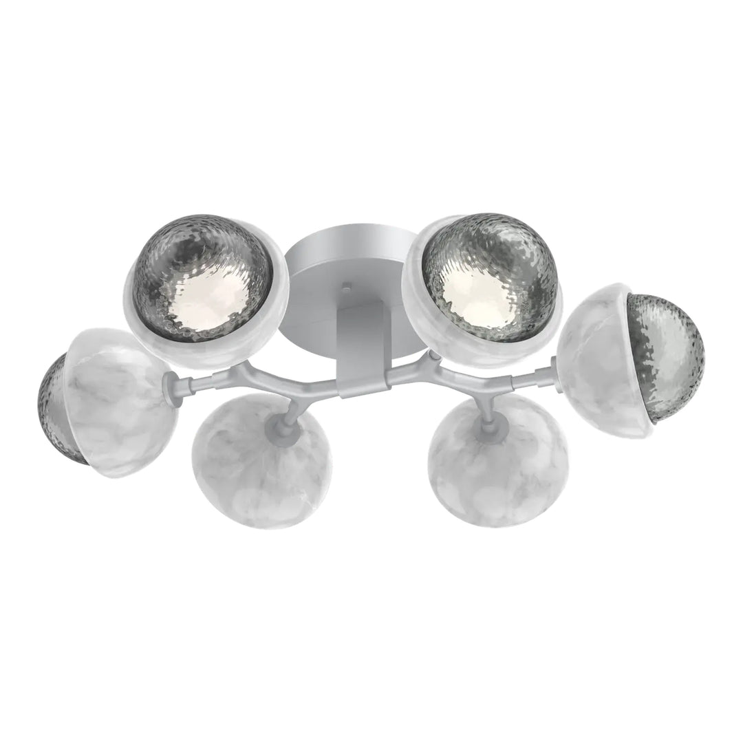 Cabochon Organic Flush Mount Light by Hammerton Studio in Classic Silver with Smoke glass