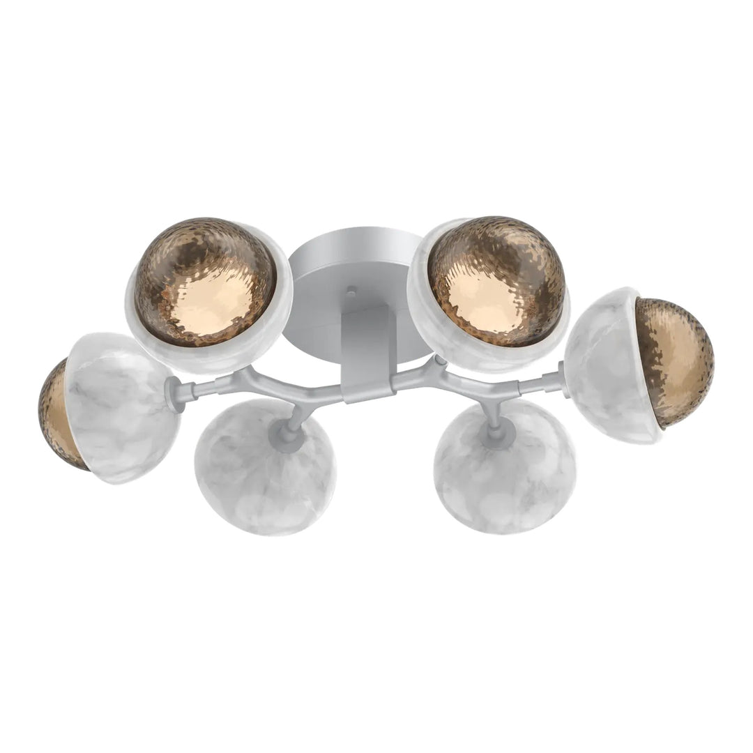 Cabochon Organic Flush Mount Light by Hammerton Studio in Classic Silver with Bronze glass