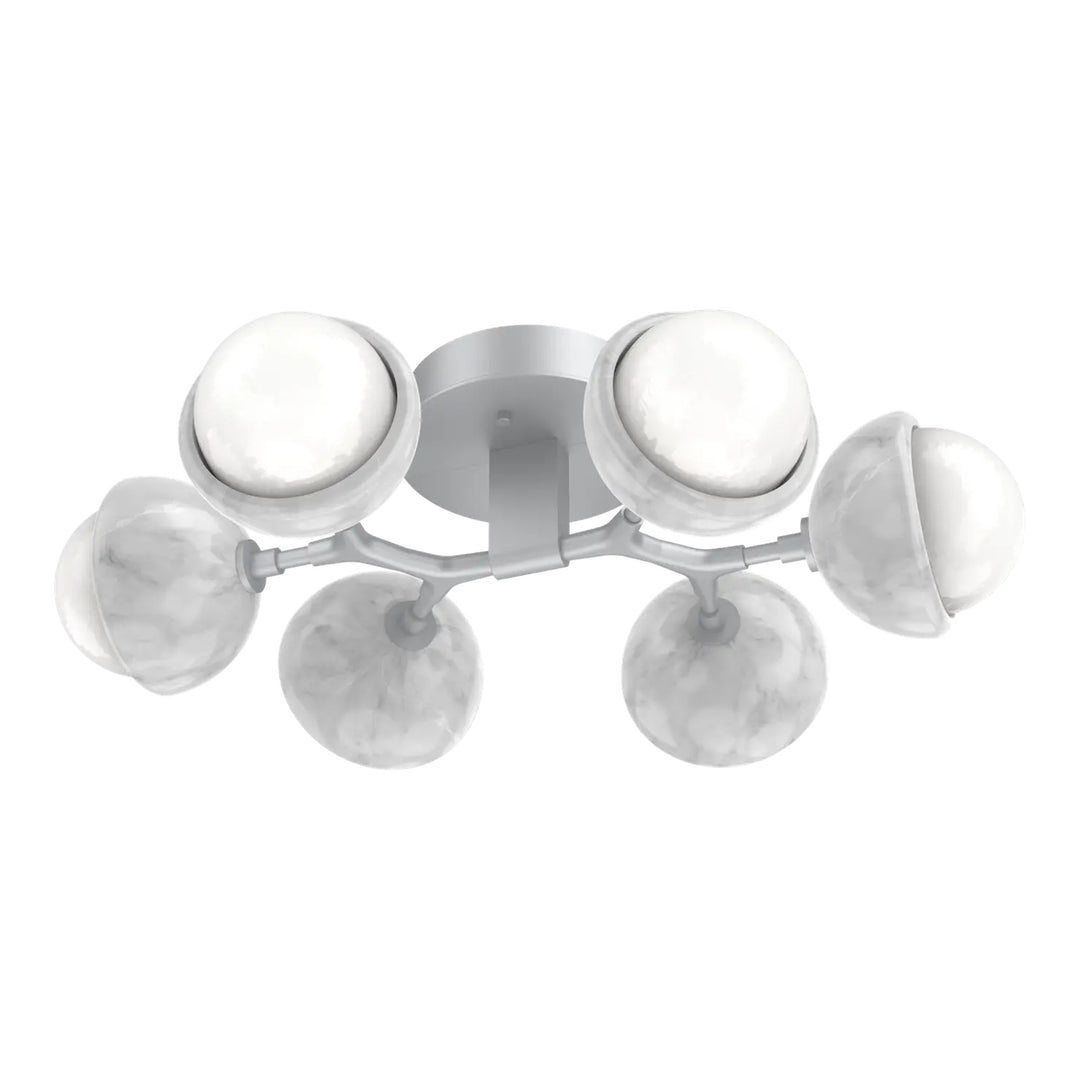 Cabochon Organic Flush Mount Light by Hammerton Studio in Classic Silver with White glass