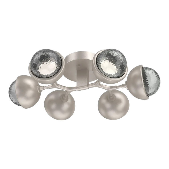 Cabochon Organic Flush Mount Light by Hammerton Studio in Beige Silver with Smoke glass