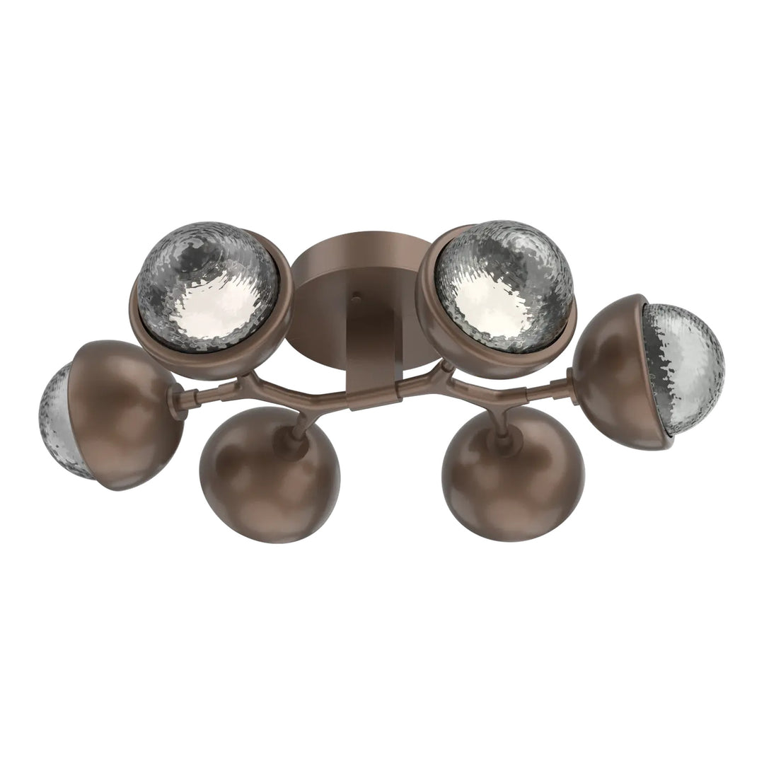 Cabochon Organic Flush Mount Light by Hammerton Studio in Burnished Bronze with Smoke glass