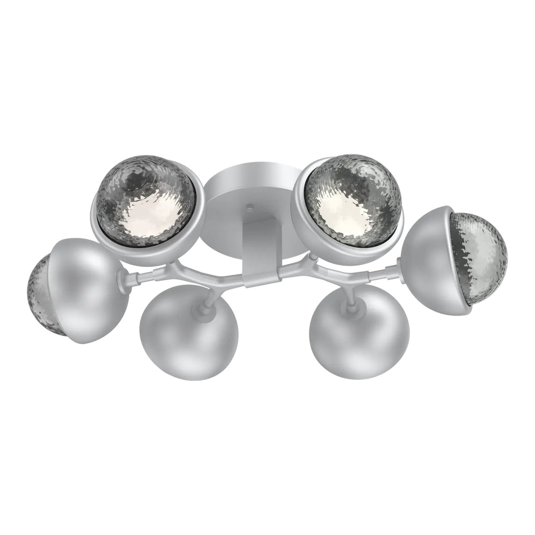 Cabochon Organic Flush Mount Light by Hammerton Studio in Classic Silver with Smoke glass