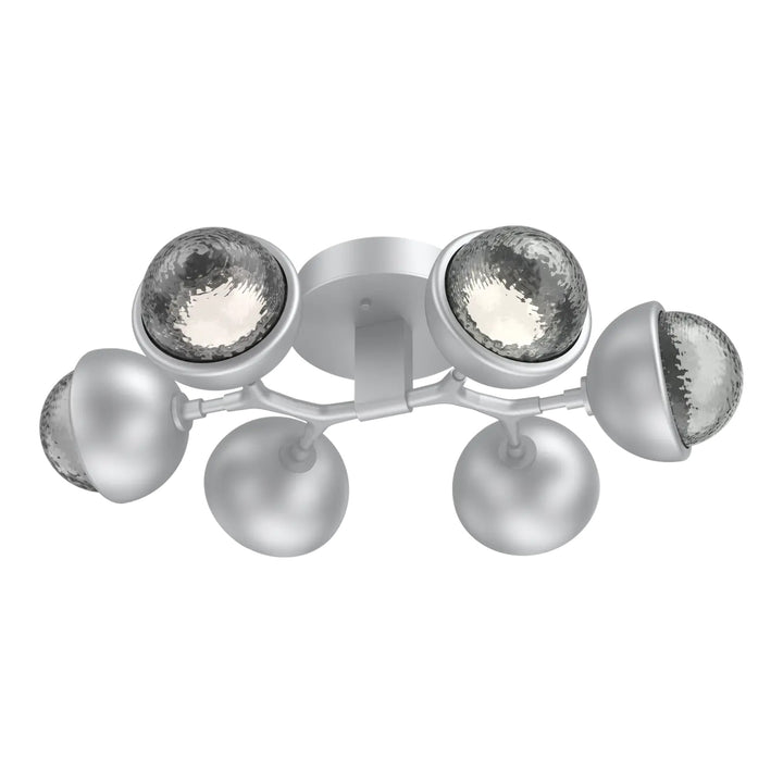 Cabochon Organic Flush Mount Light by Hammerton Studio in Classic Silver with Smoke glass
