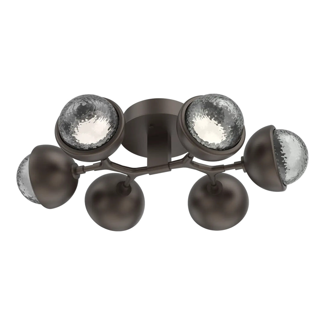 Cabochon Organic Flush Mount Light by Hammerton Studio in Flat Bronze with Smoke glass