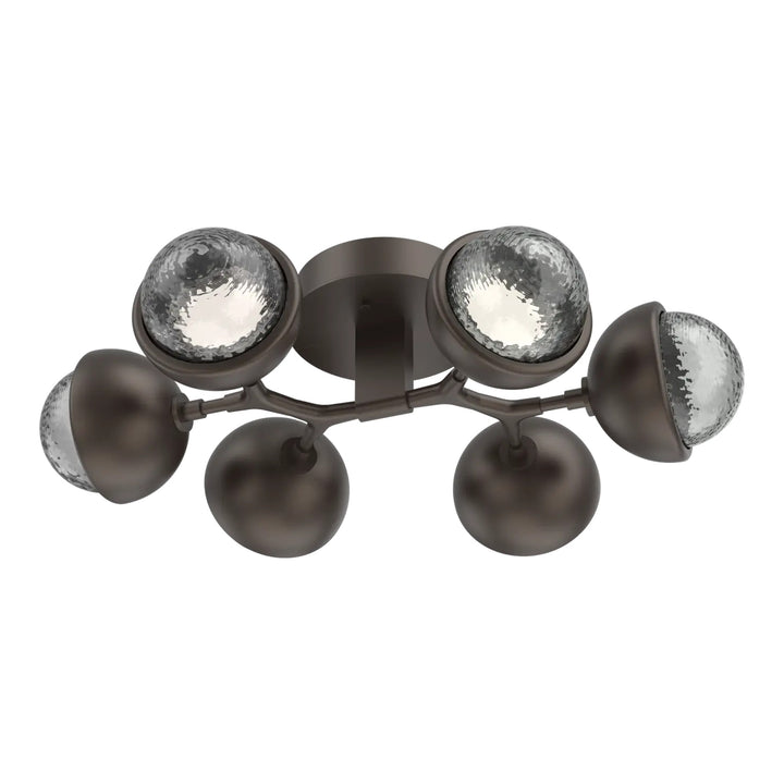 Cabochon Organic Flush Mount Light by Hammerton Studio in Flat Bronze with Smoke glass