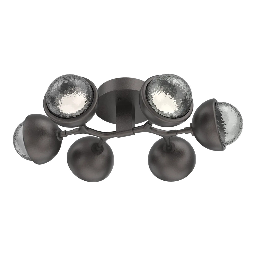 Cabochon Organic Flush Mount Light by Hammerton Studio in Graphite with Smoke glass
