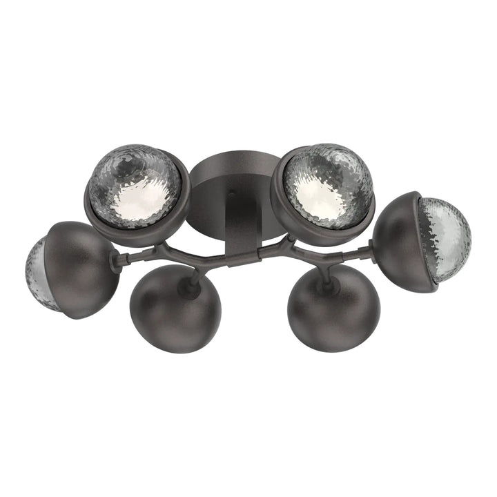 Cabochon Organic Flush Mount Light by Hammerton Studio in Graphite with Smoke glass