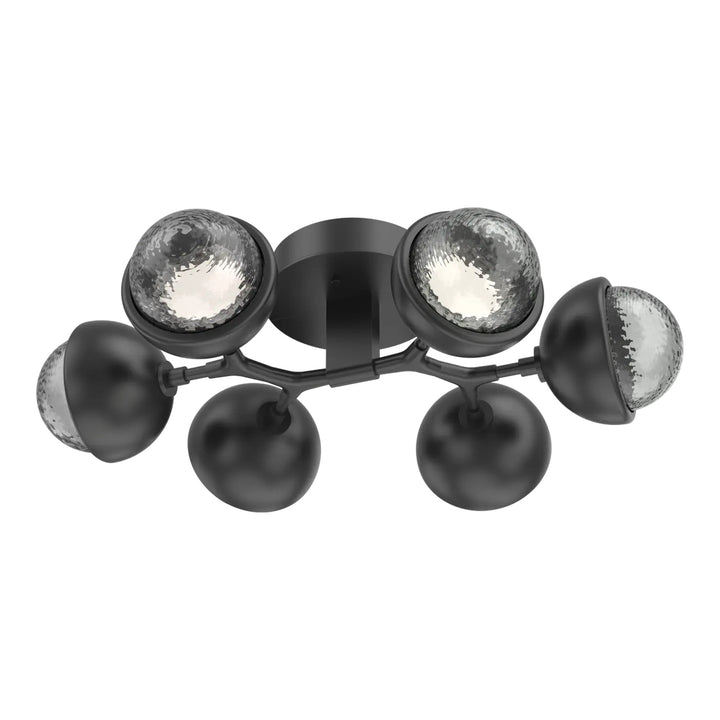 Cabochon Organic Flush Mount Light by Hammerton Studio in Matte Black with Smoke glass