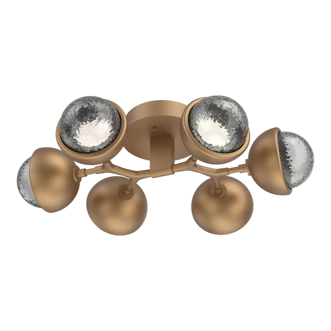 Cabochon Organic Flush Mount Light by Hammerton Studio in Novel Brass with Smoke glass