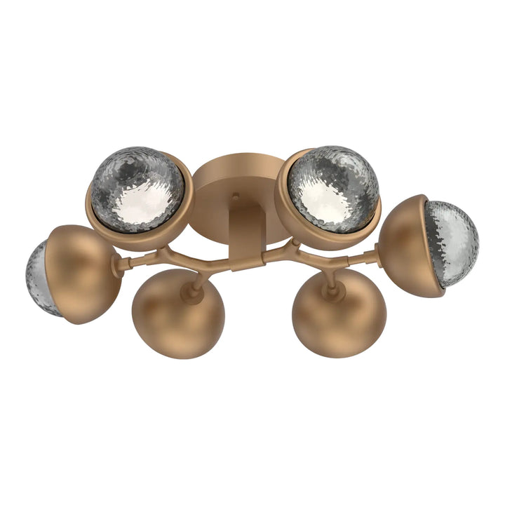Cabochon Organic Flush Mount Light by Hammerton Studio in Novel Brass with Smoke glass