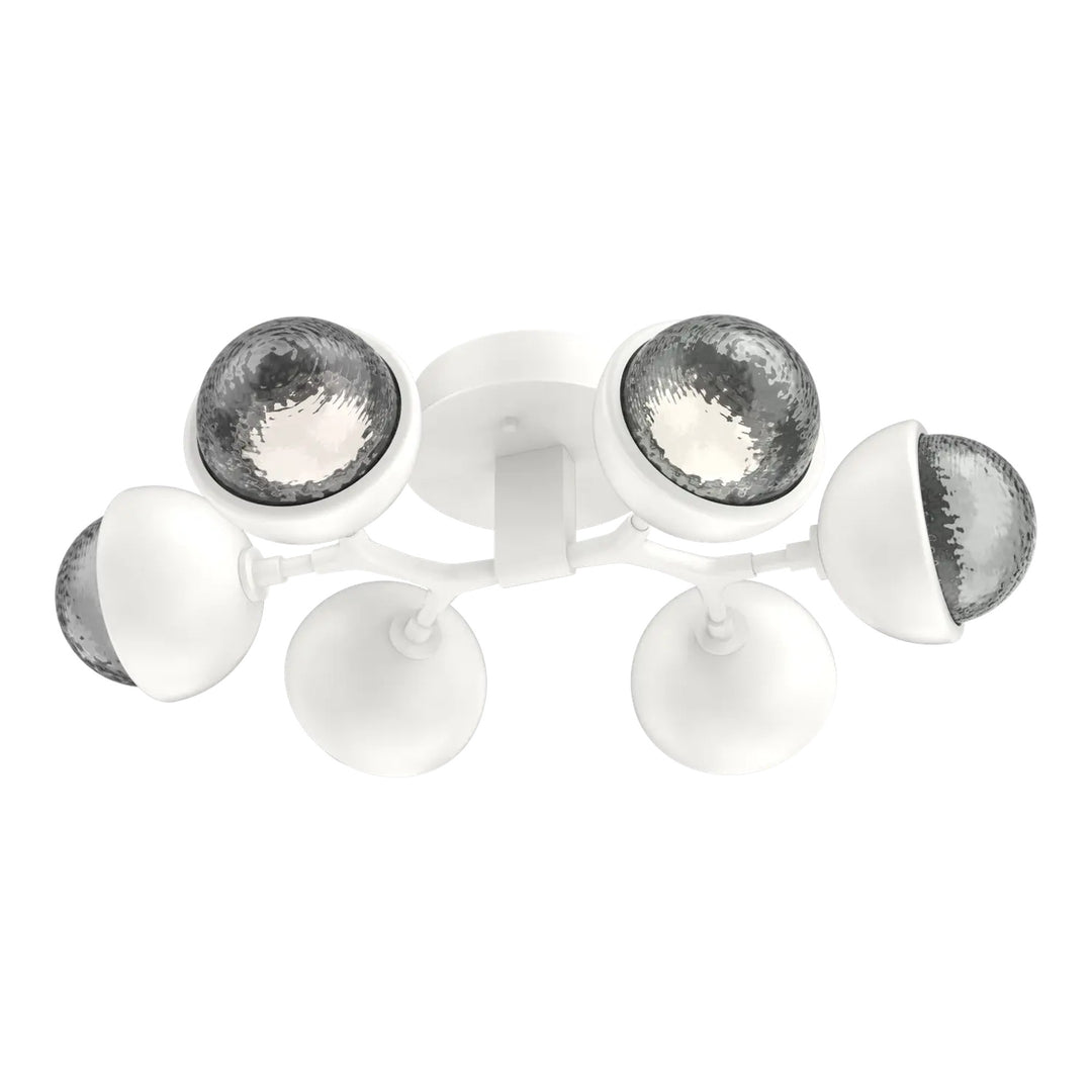 Cabochon Organic Flush Mount Light by Hammerton Studio in Salt White with Smoke glass