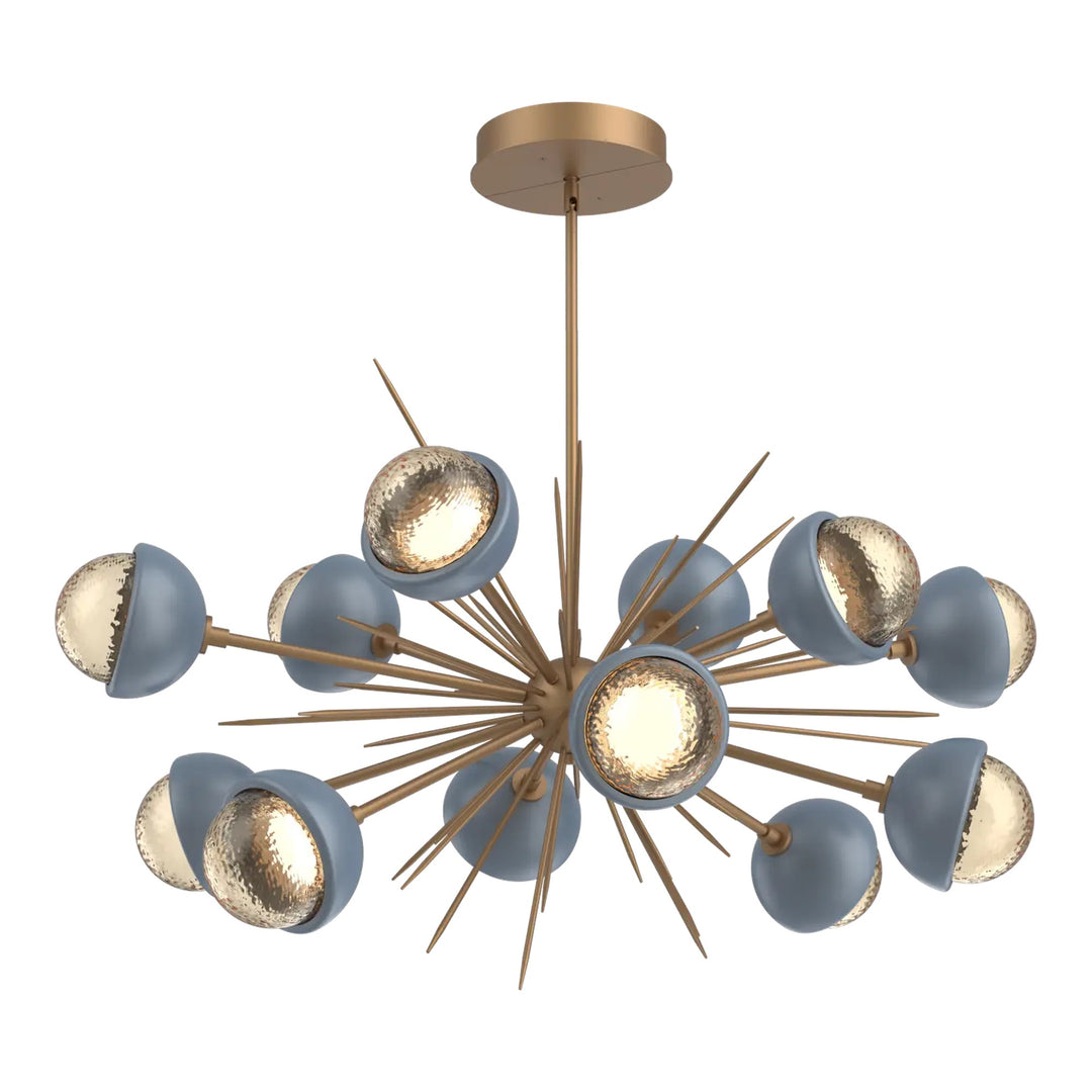 Cabochon Oval Starburst Chandelier by Hammerton Studio with Poppy Blue accent