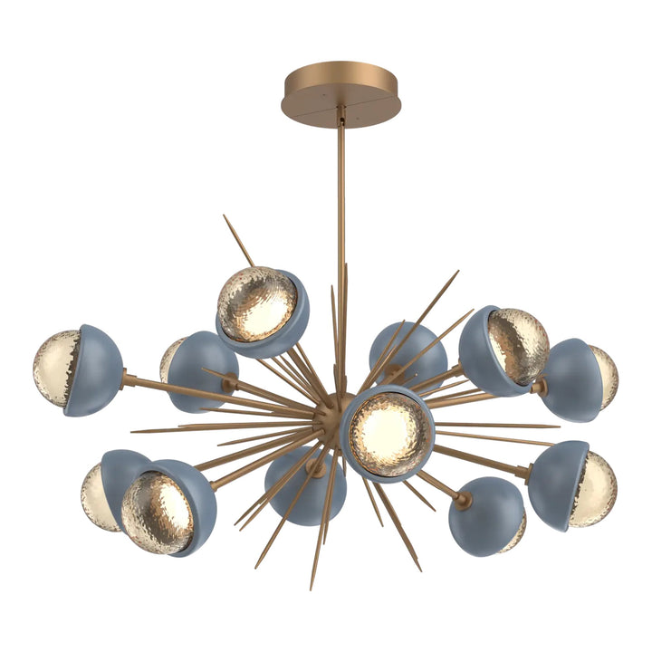 Cabochon Oval Starburst Chandelier by Hammerton Studio with Poppy Blue accent