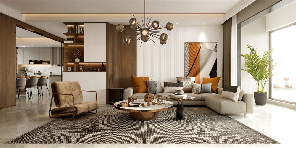 Cabochon Oval Starburst Chandelier by Hammerton Studio in a styled interior