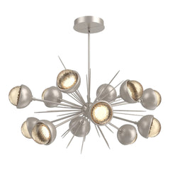 Cabochon Oval Starburst Chandelier by Hammerton Studio in Beige Silver with Amber glass