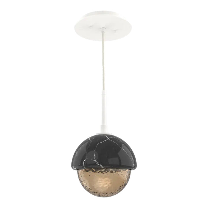 Cabochon Pendant by Hammerton Studio in Salt White with Bronze glass