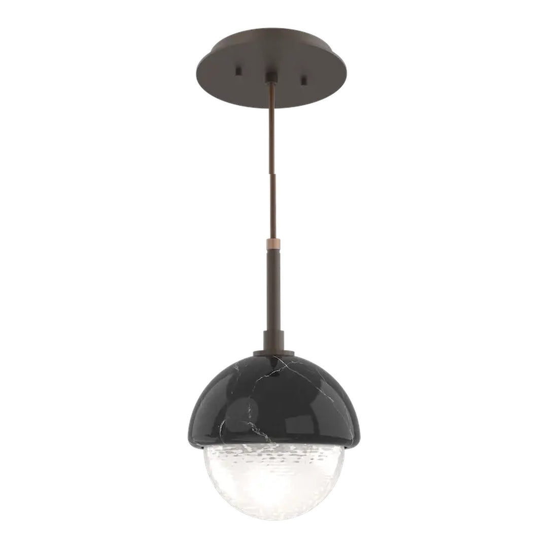 Cabochon Pendant by Hammerton Studio in Flat Bronze with White glass