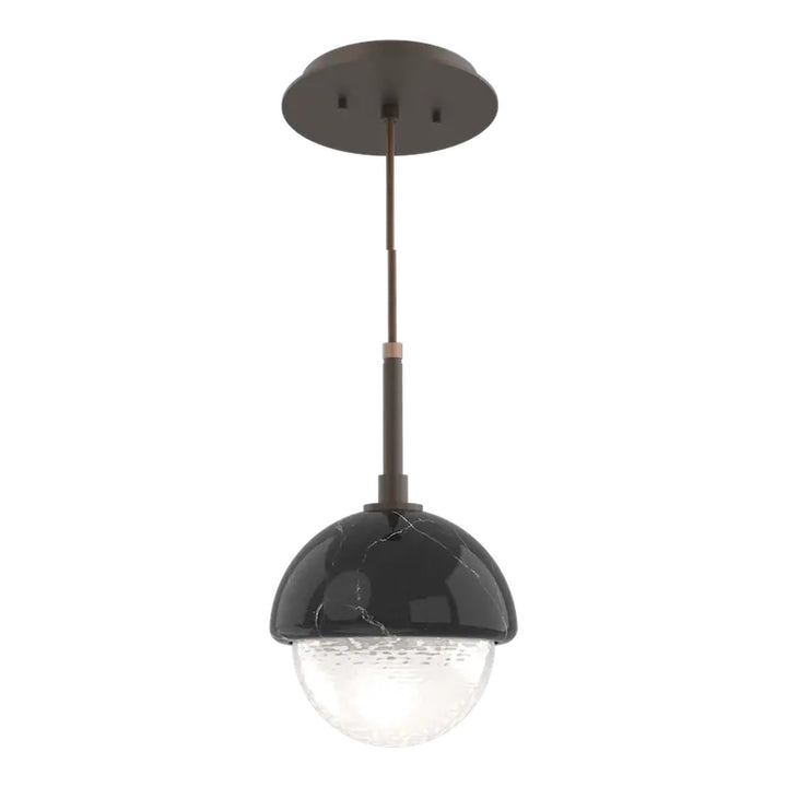 Cabochon Pendant by Hammerton Studio in Flat Bronze with White glass