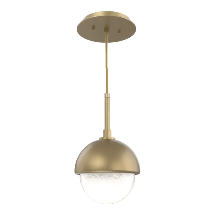 Cabochon Pendant by Hammerton Studio in Gilded Brass with White glass