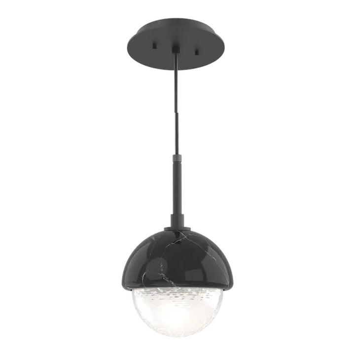 Cabochon Pendant by Hammerton Studio in Matte Black with White glass