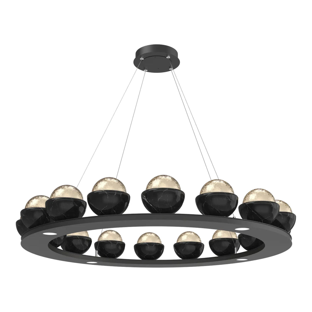 Cabochon Ring Chandelier by Hammerton Studio with Black Marble accent