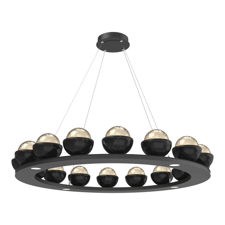 Cabochon Ring Chandelier by Hammerton Studio with Black Marble accent