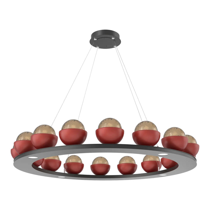Cabochon Ring Chandelier by Hammerton Studio in Matte Black with Bronze glass