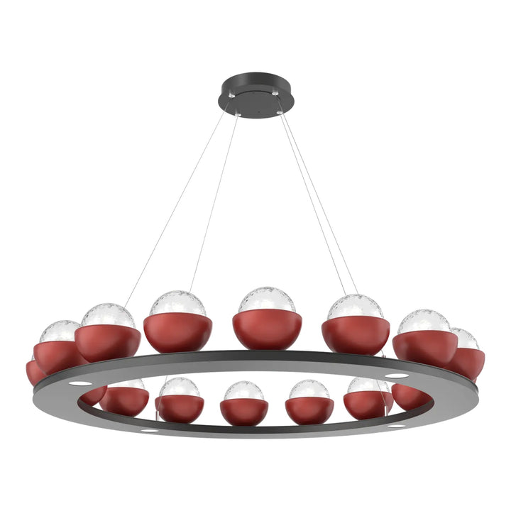 Cabochon Ring Chandelier by Hammerton Studio in Matte Black with Clear glass