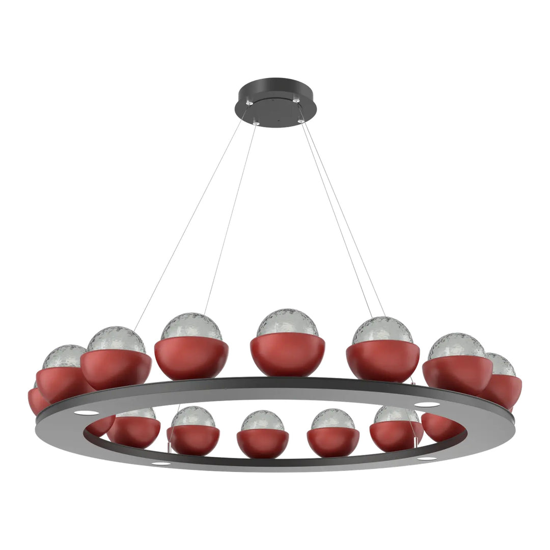 Cabochon Ring Chandelier by Hammerton Studio in Matte Black with Smoke glass
