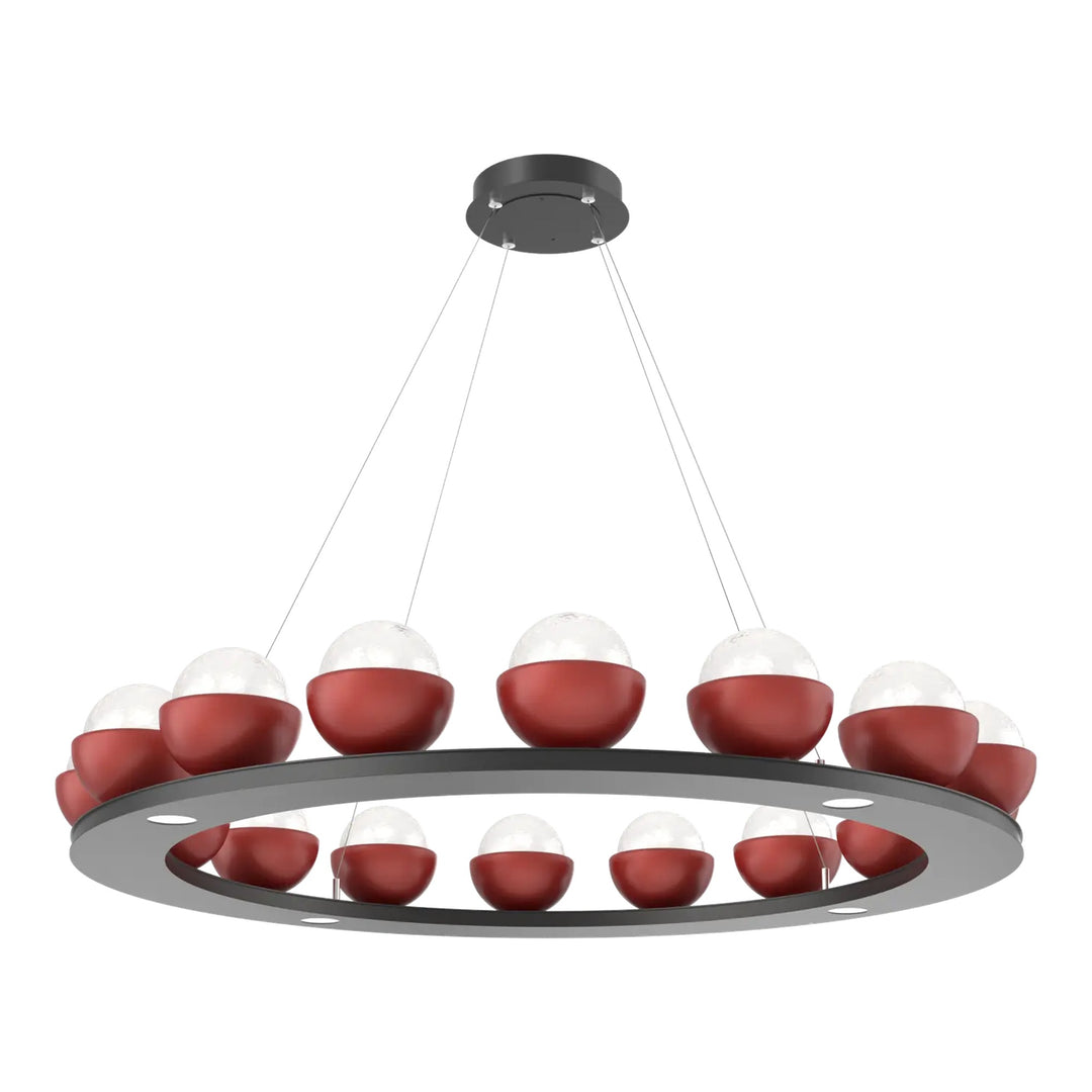 Cabochon Ring Chandelier by Hammerton Studio in Matte Black with White glass