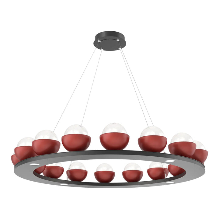 Cabochon Ring Chandelier by Hammerton Studio in Matte Black with White glass