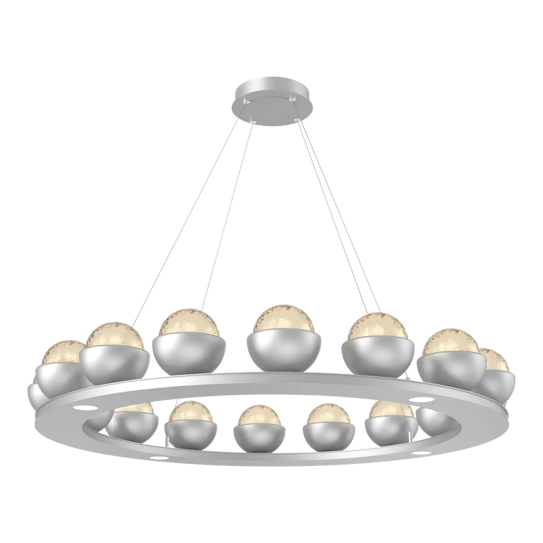 Cabochon Ring Chandelier by Hammerton Studio Large in Classic Silver with Amber glass