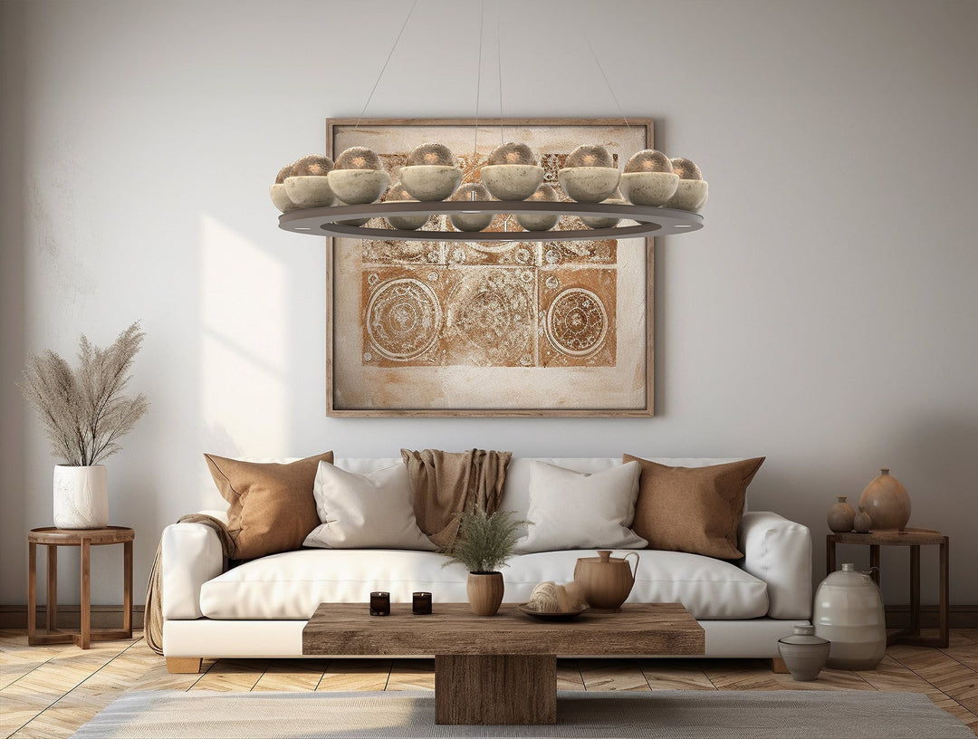 Cabochon Ring Chandelier by Hammerton Studio in a styled interior