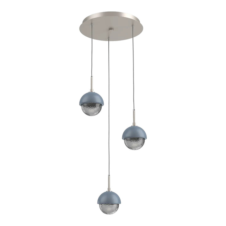 Cabochon Round Pendant Chandelier by Hammerton Studio with Poppy Blue accent