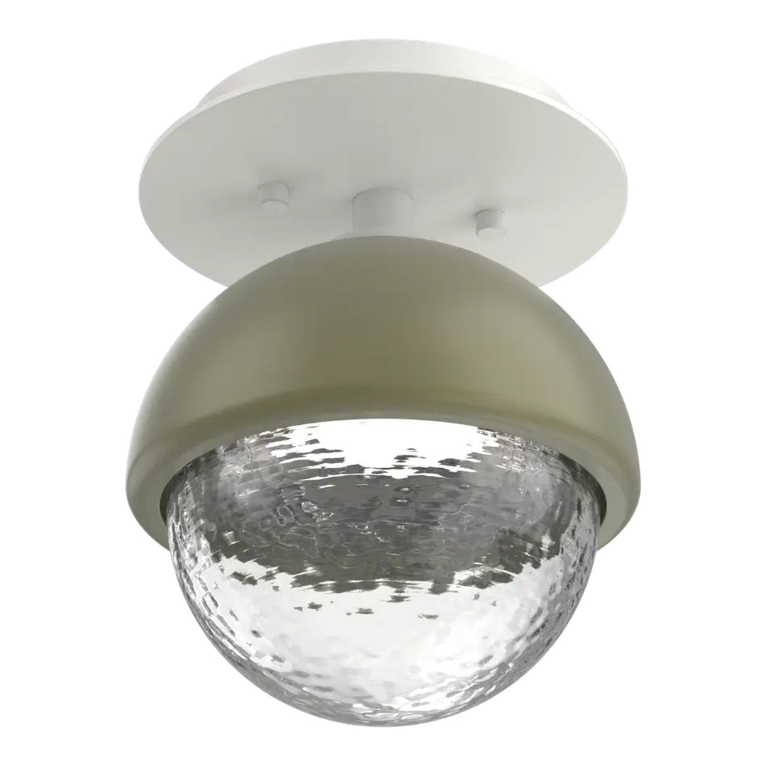 Cabochon Single Glass Sconce & Flush Mount by Hammerton Studio in Salt White with Clear glass