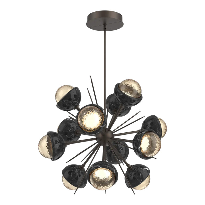 Cabochon Starburst Chandelier by Hammerton Studio with Black Marble accent