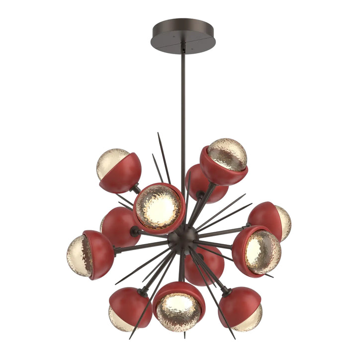 Cabochon Starburst Chandelier by Hammerton Studio with Cinnamon Red accent