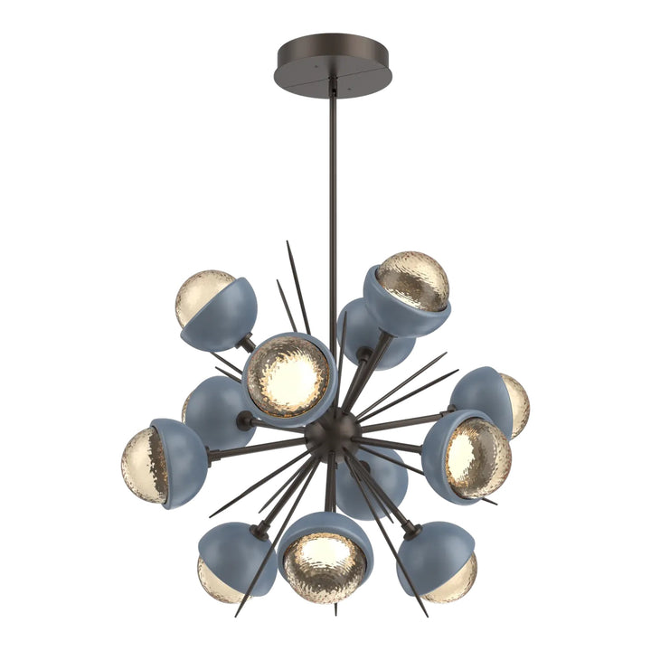 Cabochon Starburst Chandelier by Hammerton Studio with Poppy Blue accent