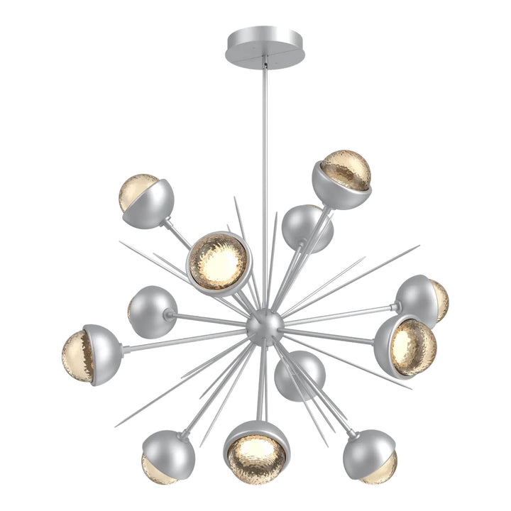 Cabochon Starburst Chandelier by Hammerton Studio Large in Classic Silver with Amber glass